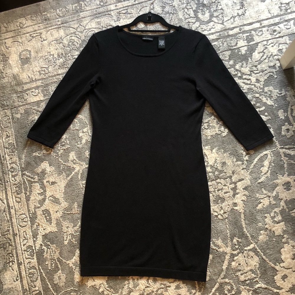 Moda International 3/4 Sleeve Black Dress